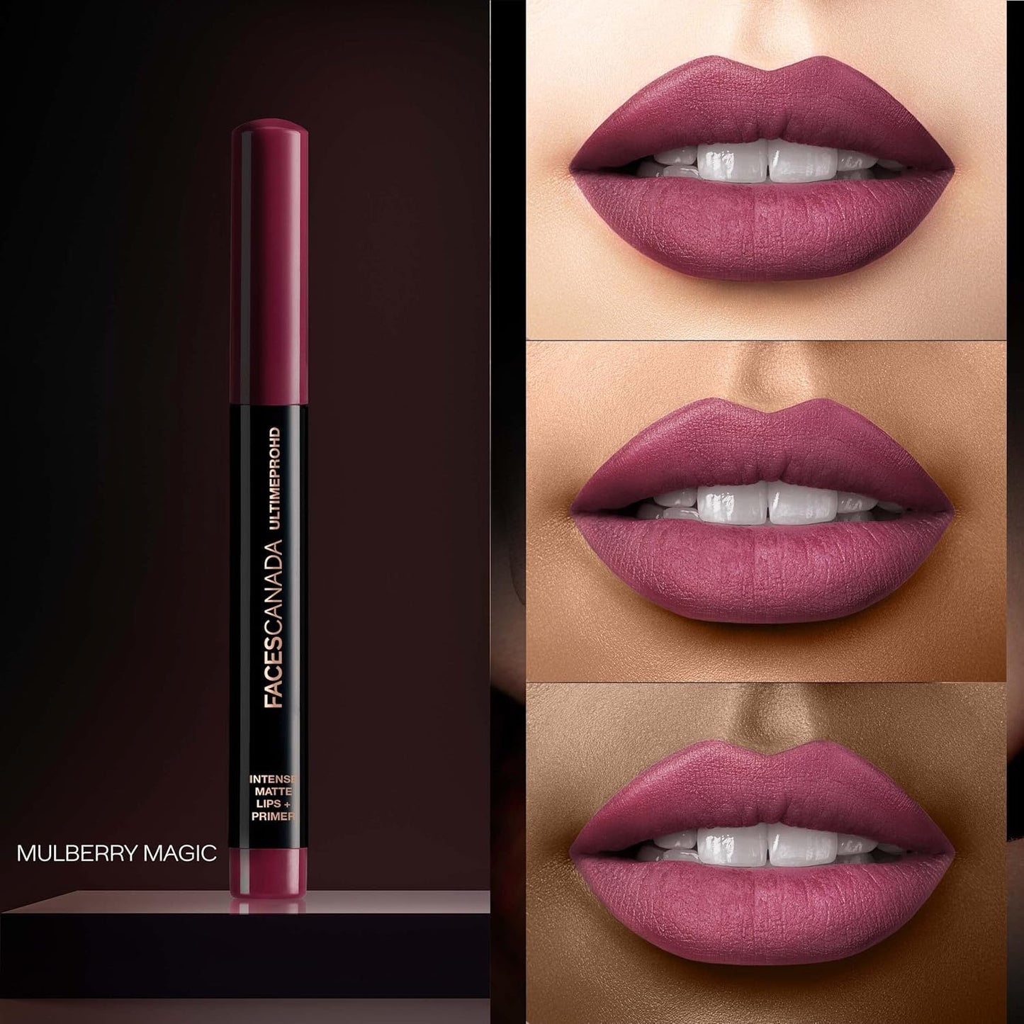 FACESCANADA Ultime Pro Hd Intense Matte Lipstick + Primer - Mulberry Magic (Plum), 1.4G | 9Hr Long Stay | Flawless Hd Matte Finish