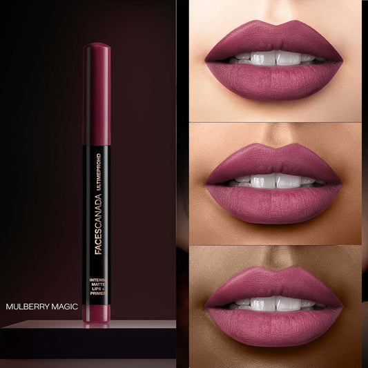 FACESCANADA Ultime Pro Hd Intense Matte Lipstick + Primer - Mulberry Magic (Plum), 1.4G | 9Hr Long Stay | Flawless Hd Matte Finish