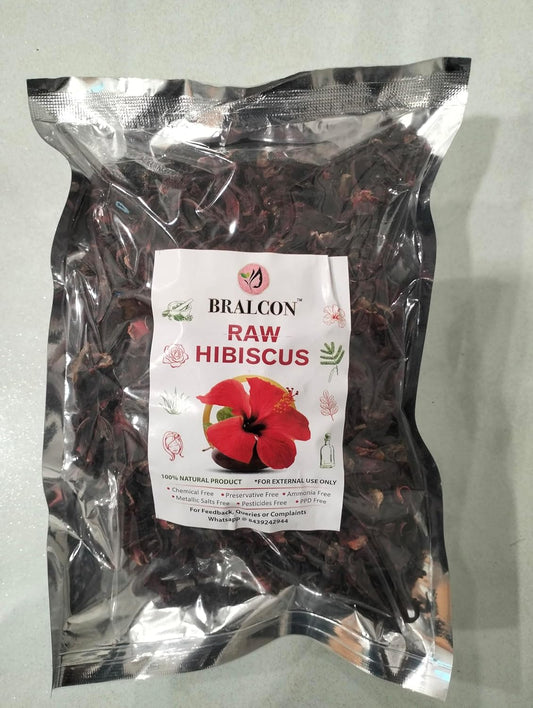 BRALCON Organic Raw Hibiscus -100g |Dry Hibiscus Flower |Rosa-Sinensis for Hair Care & FacePack |Gudhal Ka Phool for Hair growth, Skin Care|Pure raw form