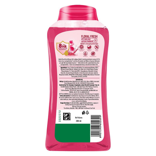 Dettol Body Wash and Shower Gel, Rosewater and Hibiscus- 250ml Pack of 2