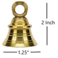 UAPAN Brass Hanging Bell for Festival Home Decoration with J hock, 2 Inch, Pack of 6