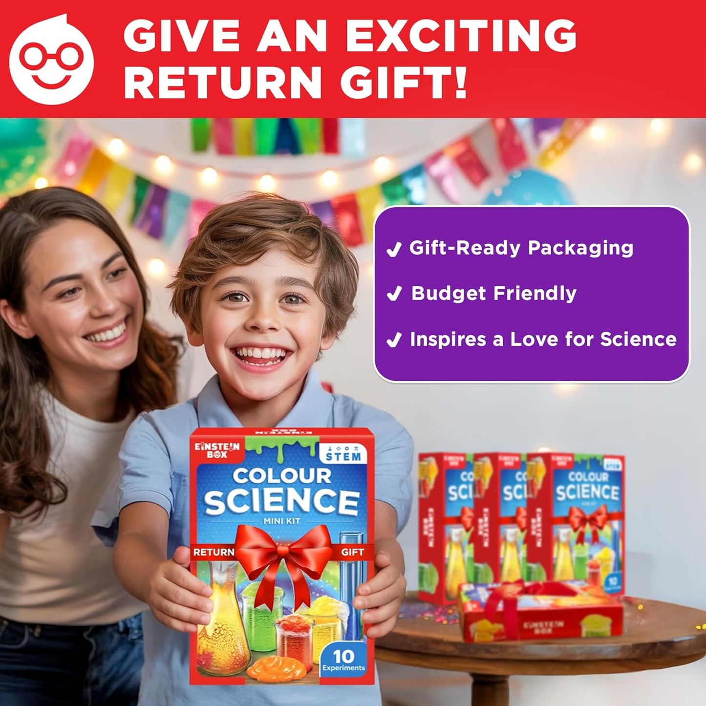 Einstein Box Science Return Gifts for Kids | DIY Colour Science Kit with 10 Fun Experiments