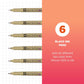 Sakura Pigma Micron Fineliner Pens - Archival Black Ink Pens - Pens for Writing, Drawing, or Journaling - Assorted Point Sizes - 6 Pack