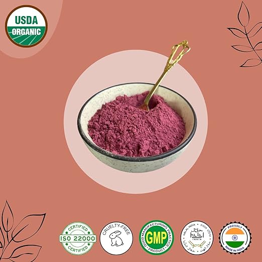 Mi Nature Hibiscus Powder Natural And Organic For Hair, Skin And Women's Health / (227g / (1/2 Lb) / 8 Ounces) - Resealable Zip Lock Pouch