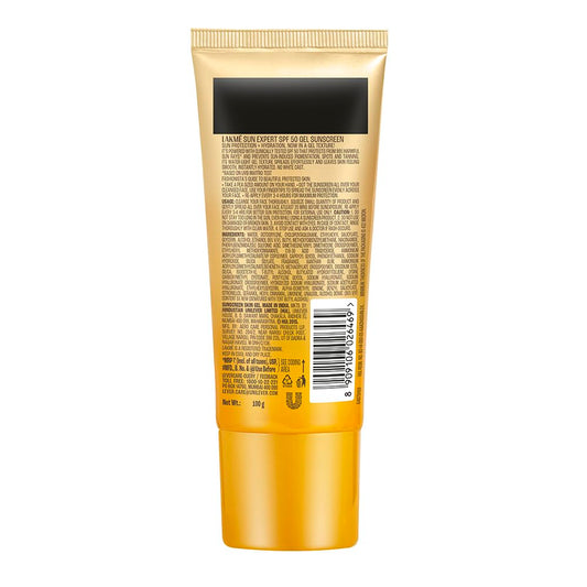 Lakmē Sun Expert SPF 50 PA+++ Gel Sunscreen, Niacinamide, For Oily & Combination Skin, 100 gm