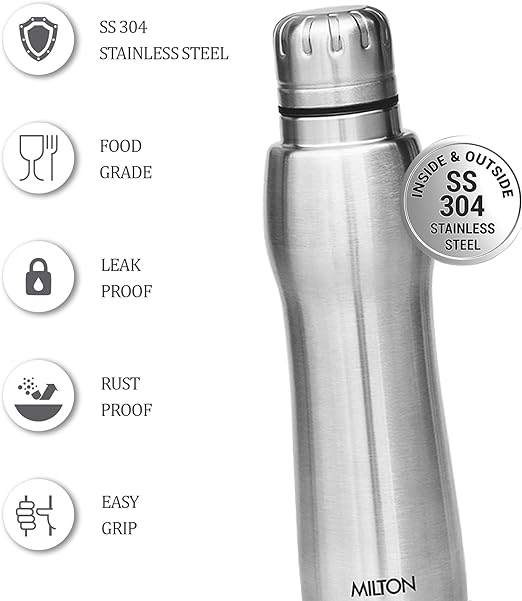 Milton Elate 750 Stainless Steel Water Bottle, 635 ml, Silver