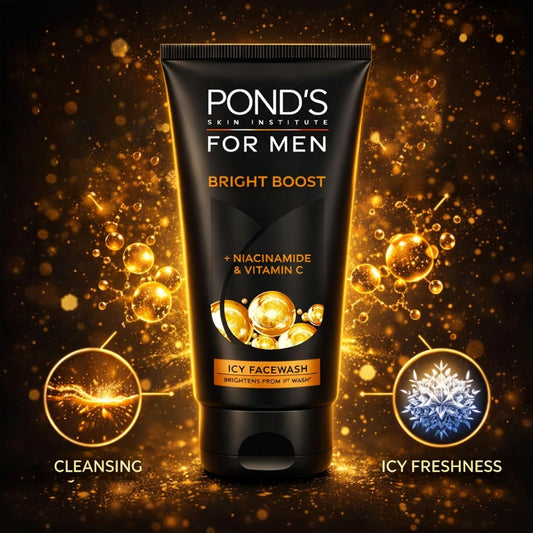 Pond's Men Energy Bright Anti-Dullness Facewash With Coffee Bean, 100 gm Pack of 2