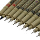 Sakura Pigma Micron 10 Fineliner pens Black Archival Ink Artist Drawing Sketch pens (003, 005, 01, 02, 03, 04, 05, 08), Graphic 1 & Brush Pen Set