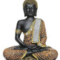 Global Grabbers Sitting Buddha Idol Statue Showpiece (Orange and Black)