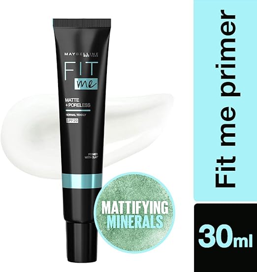 Maybelline New York Fit me Primer Matte + Poreless - Get Long Lasting Makeup with Maybelline Primer, a Gel Primer That Controls Oil and Helps Your Makeup Stay Flawless & Matte All Day.