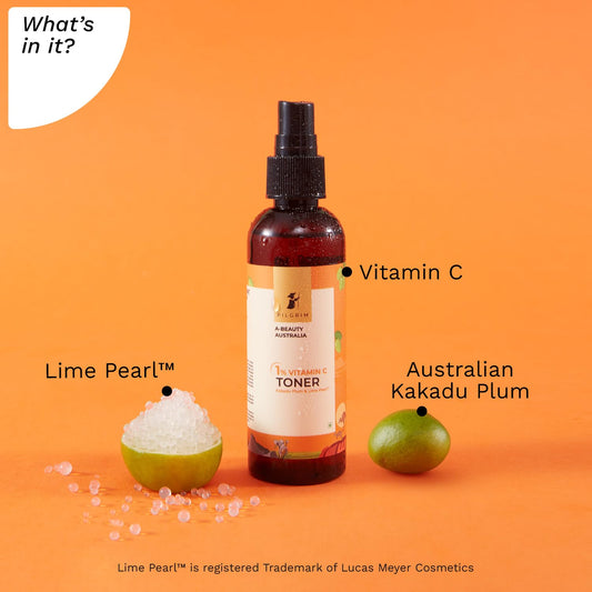 Pilgrim Australian 1% Vitamin C Toner for glowing skin with Kakadu Plum & Lime Pearl, 100 ml