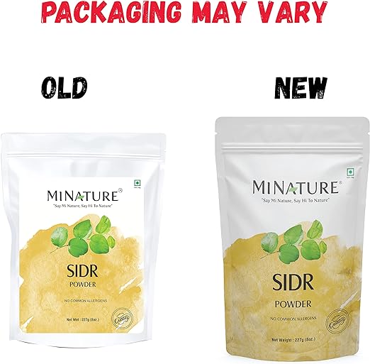 MINature 100% Natural Sidr Powder 227g (237ml) (0.5 lb) Sidr leaves Powder for hair Natural Hair conditioner Natural source of mucilages and saponins Natural hair cleanser