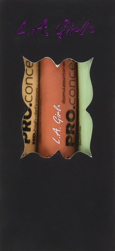 L.A. Girl Pro Conceal Set Orange, Yellow, Green Correctors, Pack of 3