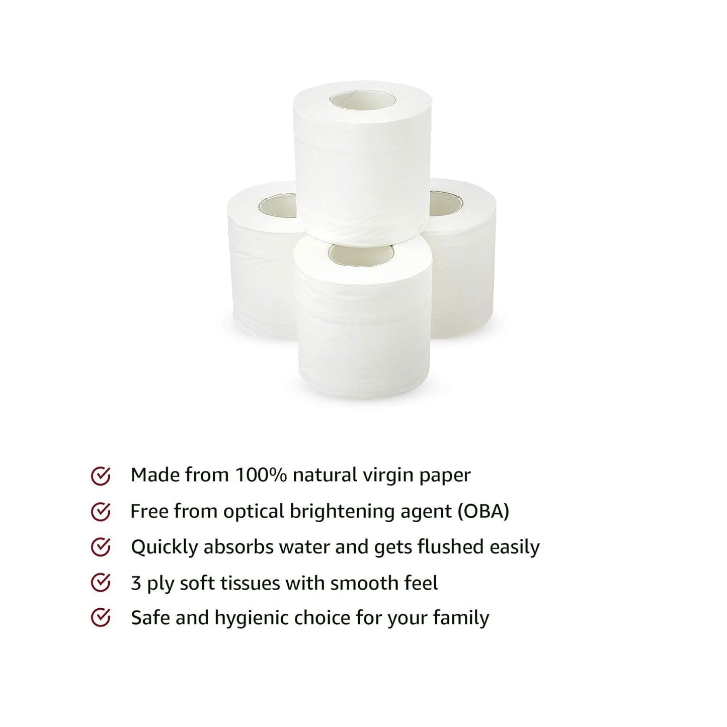 Solimo 3 Ply Toilet Paper Roll | 1920 Pulls | 160 Pulls X 12 Rolls