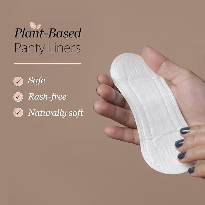 Carmesi Panty Liners For Sensitive Skin Naturally Soft & Plant Based Rash Free Panty Liners For Spotting, White Discharge & Flexi Comfortable 60 Panty Liners Pads For Daily Use | 4-6 Hours Protection