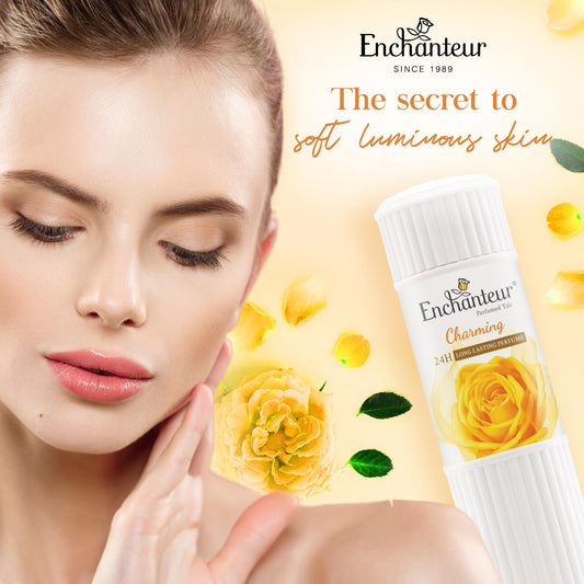 Enchanteur Charming Perfumed Talcum Powder with Floral French Fragrance for Women, 250 gm