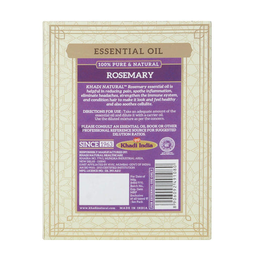 Khadi Natural Ayurvedic Rosemary Essential Oil, 15 ml