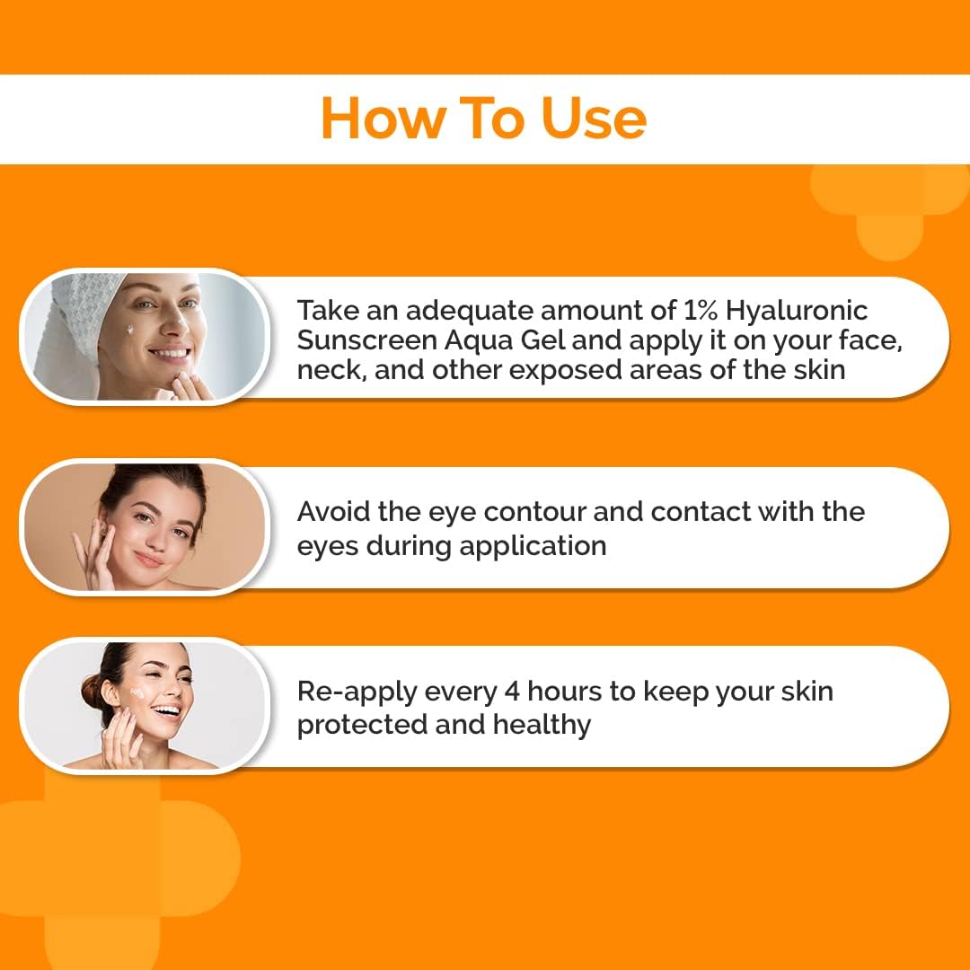 The Derma Co 1% Hyaluronic Sunscreen Aqua Ultra Light Gel with SPF 50 PA++++,50 gm