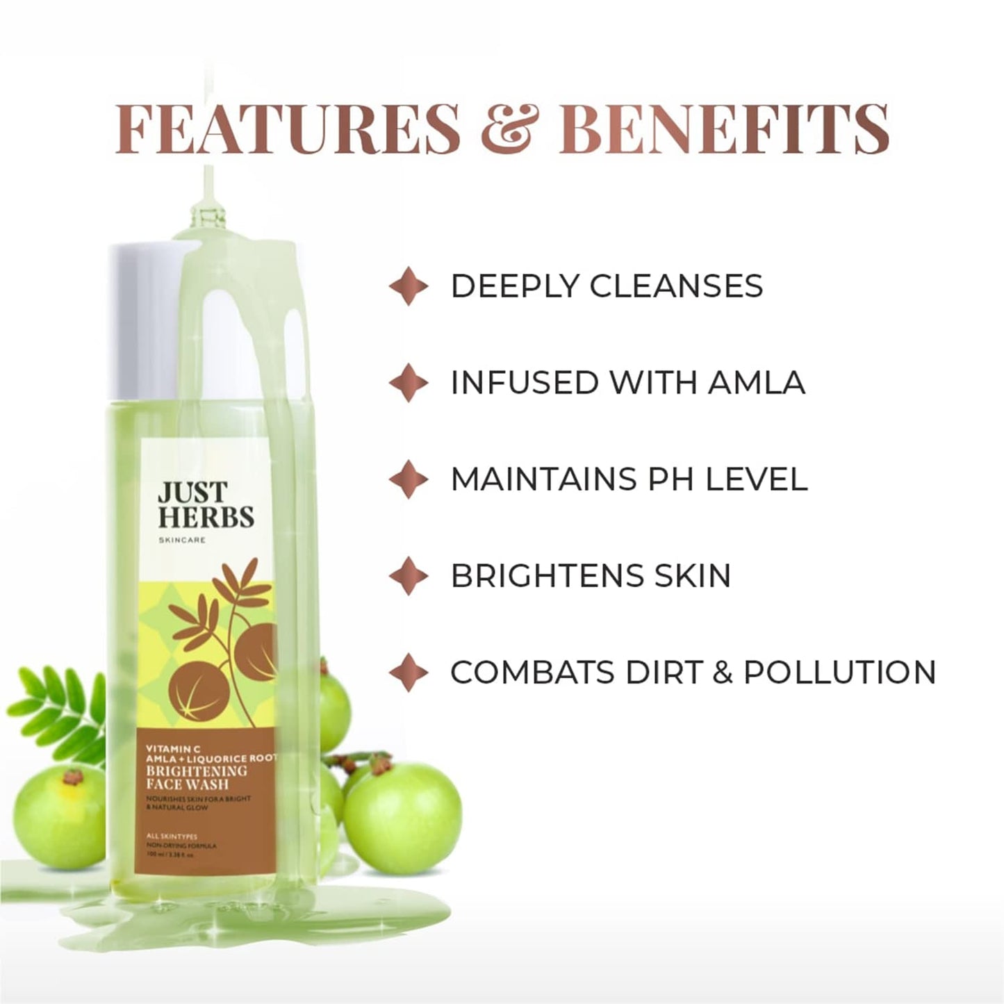 Just Herbs Brightening Face Wash 50 gm