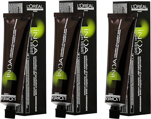 L'Oreal Paris Inoa No Ammonia Free Permanent Colour with Oil Developer (3 Dark Brown,60ml and 1000ml) - Pack of 3 Tubes