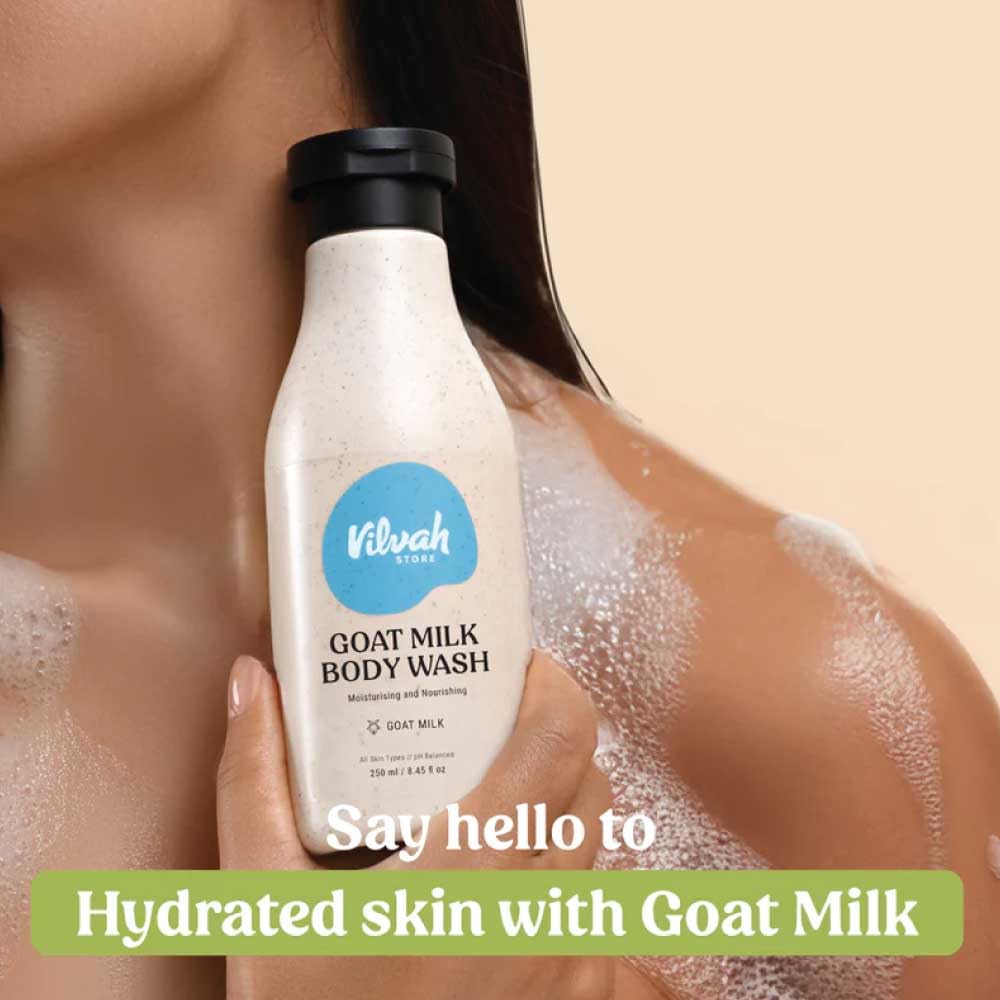 Vilvah Store Goat Milk Body Wash, 250ml
