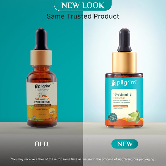 Pilgrim 10% Vitamin C Serum for Glowing Skin, With 5% Niacinamide, Hyaluronic & Glycolic Acid, 30 ml