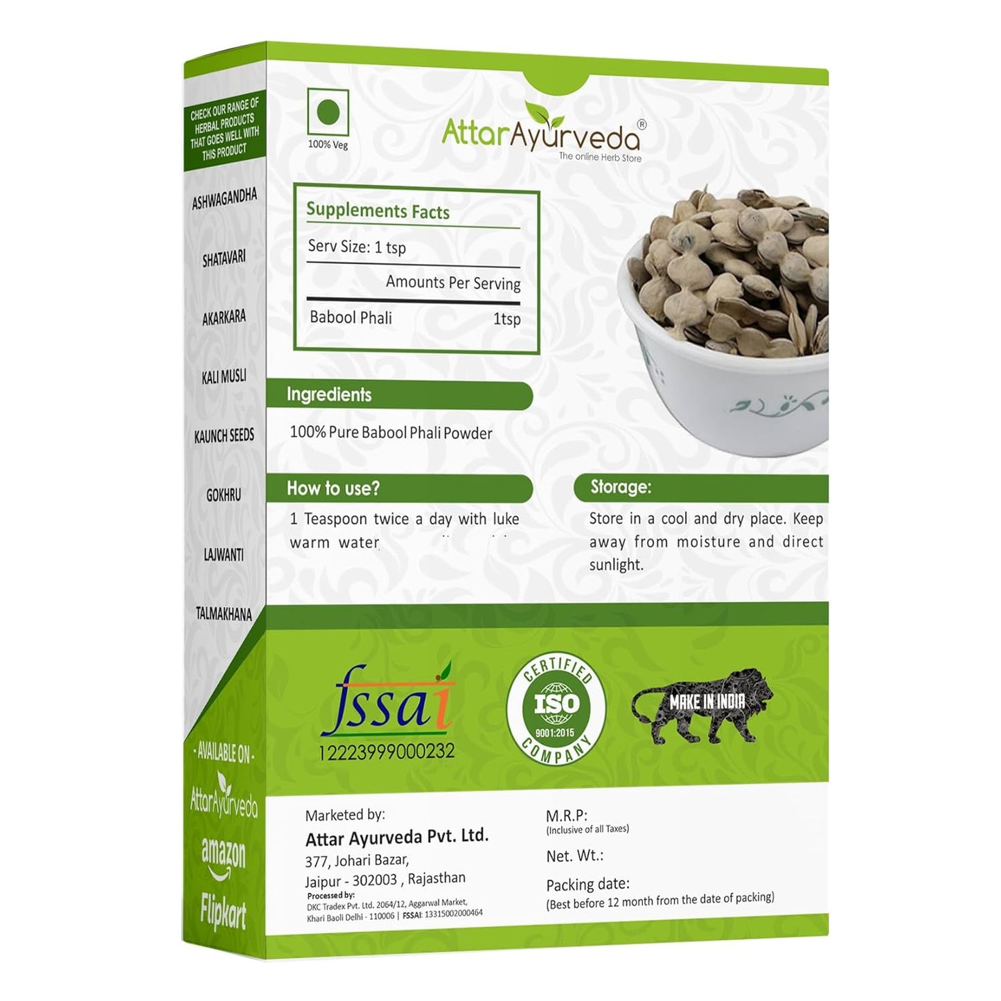 Attar Ayurveda Babool Phali Powder for joint pain - 250 g