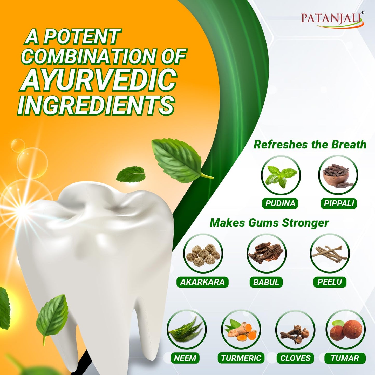 Patanjali Dant Kanti Natural Toothpaste 800g (200g X 4), Super Saver Value Pack