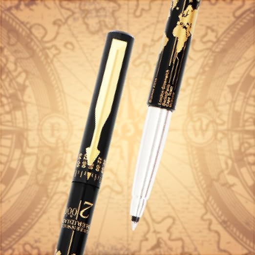 Parker Moments Vector Timecheck Gold Trim Roller Ball Pen (Black)