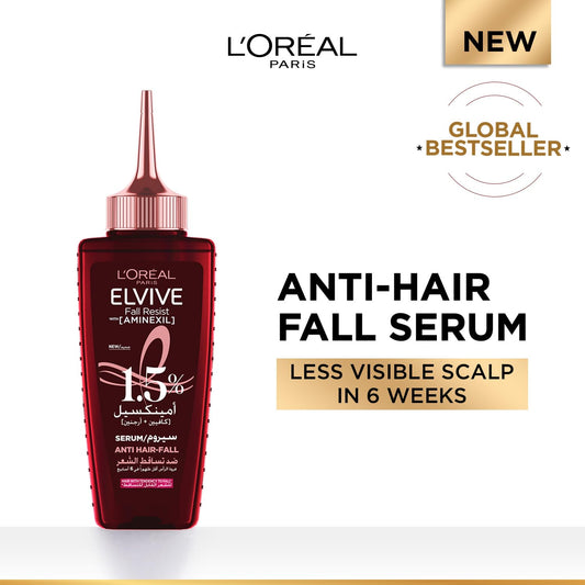 L'Oréal Paris Fall Resist Anti Hair Fall Serum with 1.5% Aminexil, Caffeine & Arginine for lesser visible scalp & hair fall, 102ml