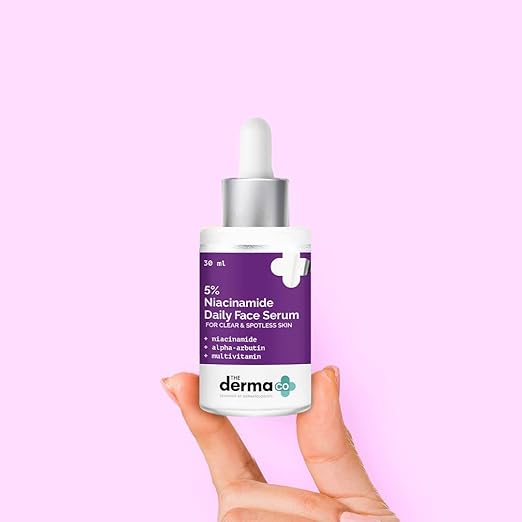 The Derma Co 5% Niacinamide Daily Face Serum with Alpha Arbutin & Multivitamin for Clear & Spotless Skin - 30ml