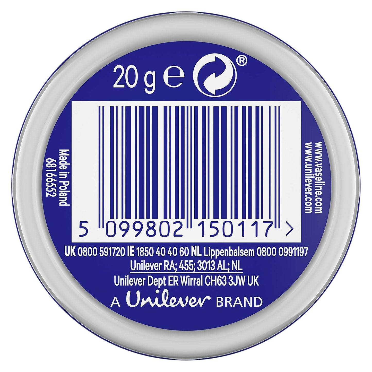 Vaseline Lip Therapy Original, 20 gm