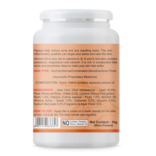KAZIMA Aloe Papaya Gel for Face and Body, 1kg