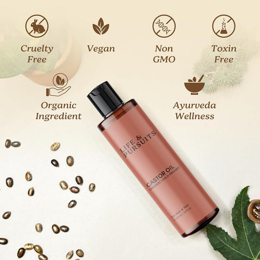 Life & Pursuits Organic Castor Oil, 200 ml