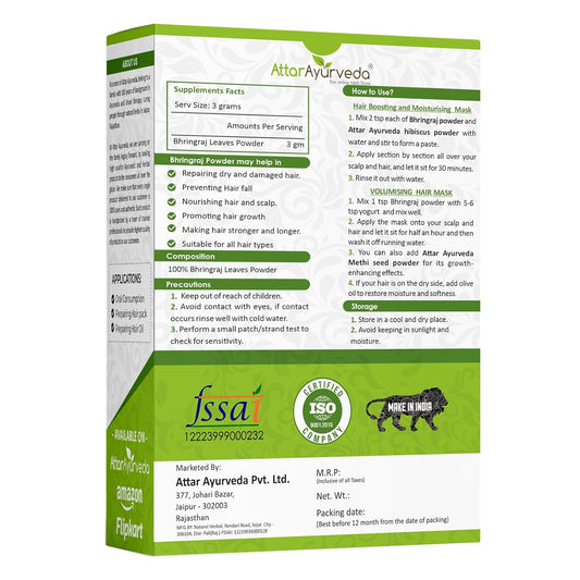 Attar Ayurveda Natural Bhringraj Powder, 100 gm