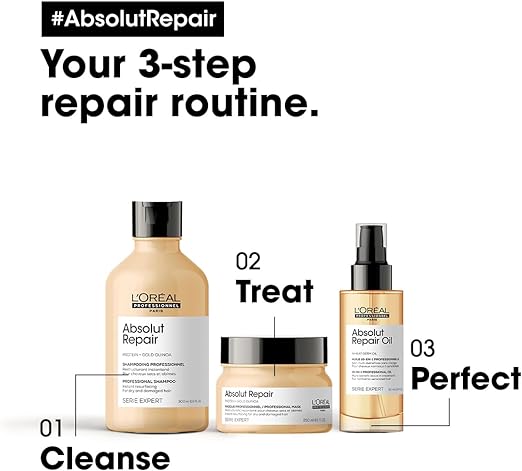 LOreal  Professionnel Shampoo, Dry And Damaged Hair, Serie Expert Absolut Repair, 300ml