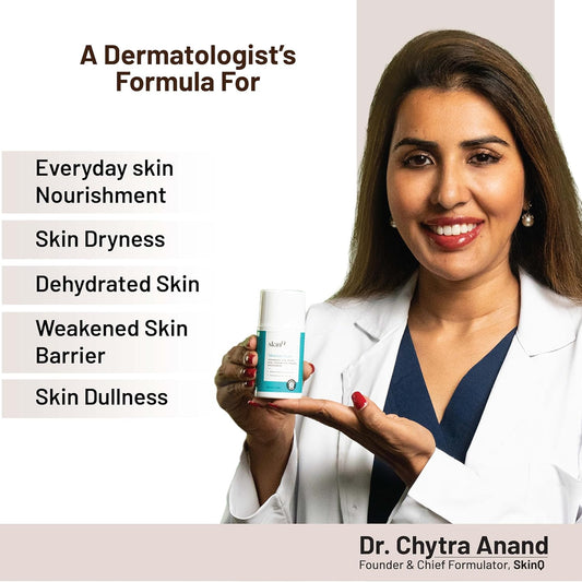 SkinQ Face Liquid Moisturizer With Vit E,Hyaluronic Acid & Ceramides, Moisture Balm To Reduce Dryness & Dehydration, 50 ml