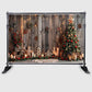 Christmas Backdrop Christmas Tree with Gifts Lights Snowflake Props Size 5Feet Height & 8 Feet Width