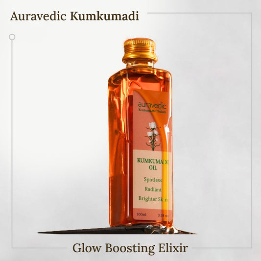 Auravedic Kumkumadi Oil For Face 100 Ml, Pack of 3, Kumkumadi Tailam Face Oil For Glowing Skin, Dark Spot Corrector Face Serum