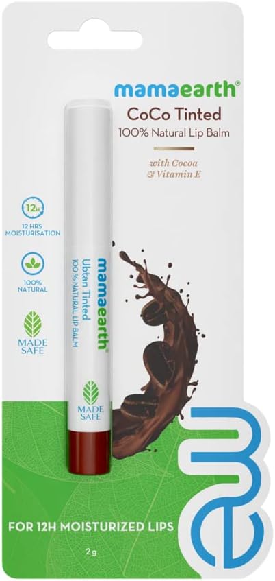 Mamaearth CoCo Tinted 100% Natural Lip Balm for women, with Cocoa and Vitamin E - 2 g