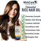 Wishcare® Fermented Rice Hair Oil - With Deep Root Applicator- Increases Strength & Promotes Growth 200ml  No Mineral Oil, Silicones Synthetic Fragrance, Multi