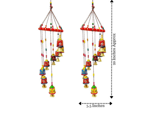 JH Gallery Handcrafted Rajasthani Door & Wall Hanging Home Décor, Balcony Decor Hanging, Home Furnishing, Diwali Gift, Corporate Gift, Home Decor Items (Pack of 2, Multi-Colour)