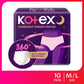 Kotex Overnight Period Panties (Medium/Large size, pack of 10 panties) for heavy flow period protection | with 360 degree anti-leakage design & airy-soft fabric | 1 panty = ~3 regular pads