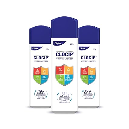 Cipla Clocip Antifungal Powder 100gm (Pack of 3)