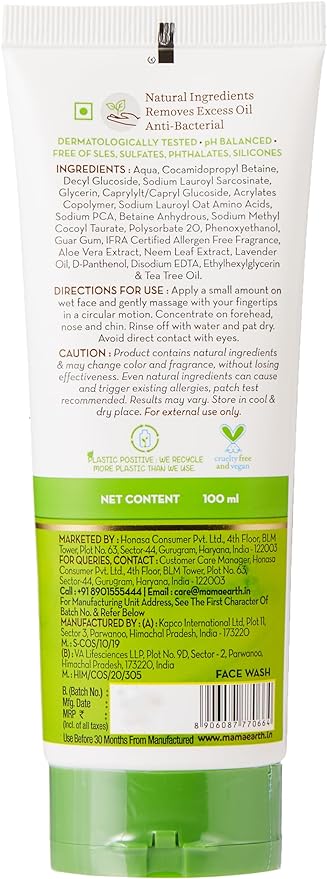 Mamaearth Tea Tree Face Wash - 100 ml