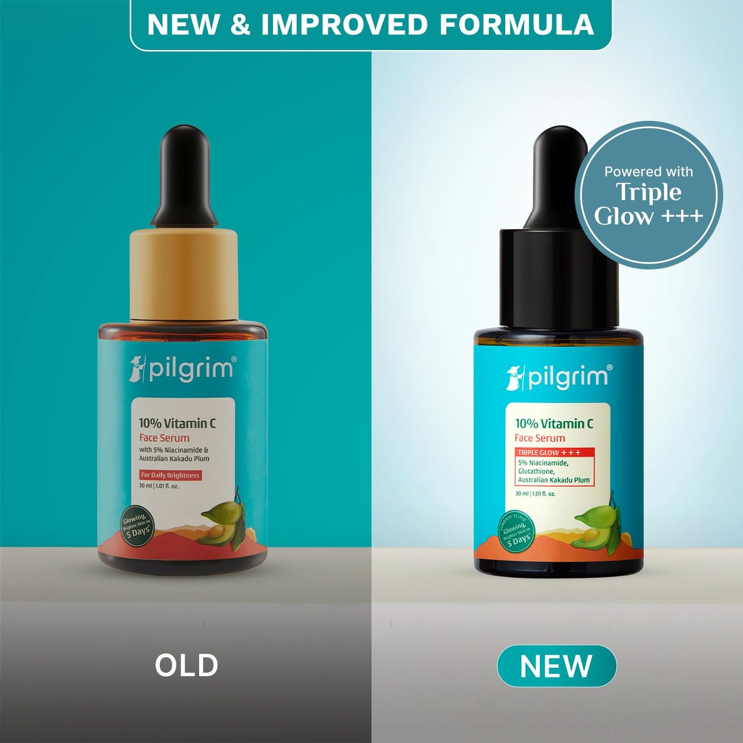 Pilgrim 10% Vitamin C Serum, With 5% Niacinamide, Hyaluronic & Glycolic Acid, 30 ml