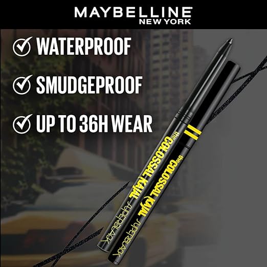 Maybelline New York Colossal Kajal, Super Black, 0.35g, Black