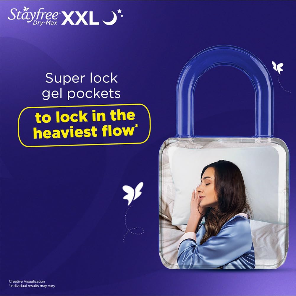 Stayfree Dry Max Xxl|Combo Pack 126 Pads|All Night Xxl Dry Cover Sanitary Pads