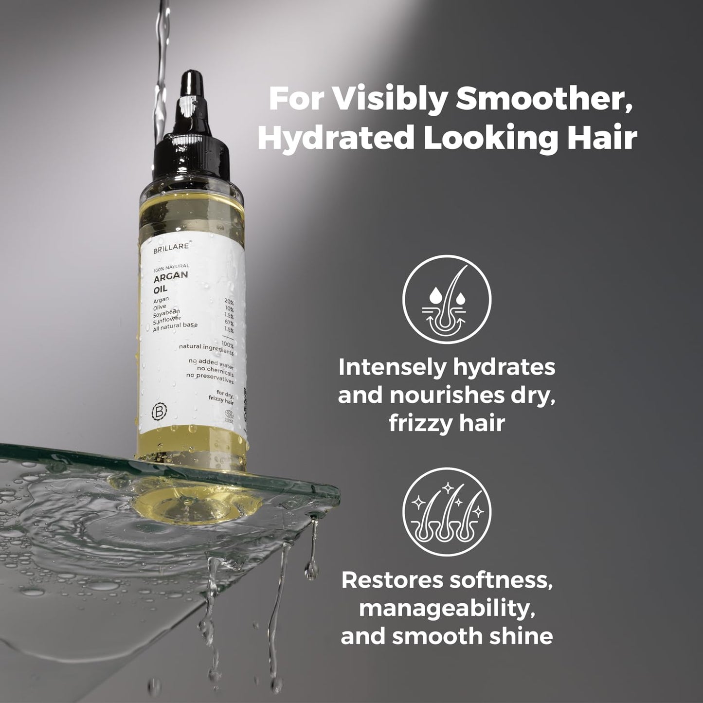 Brillare Argan Hair Oil, with the Goodness of Olive oil & Sunflower Oil