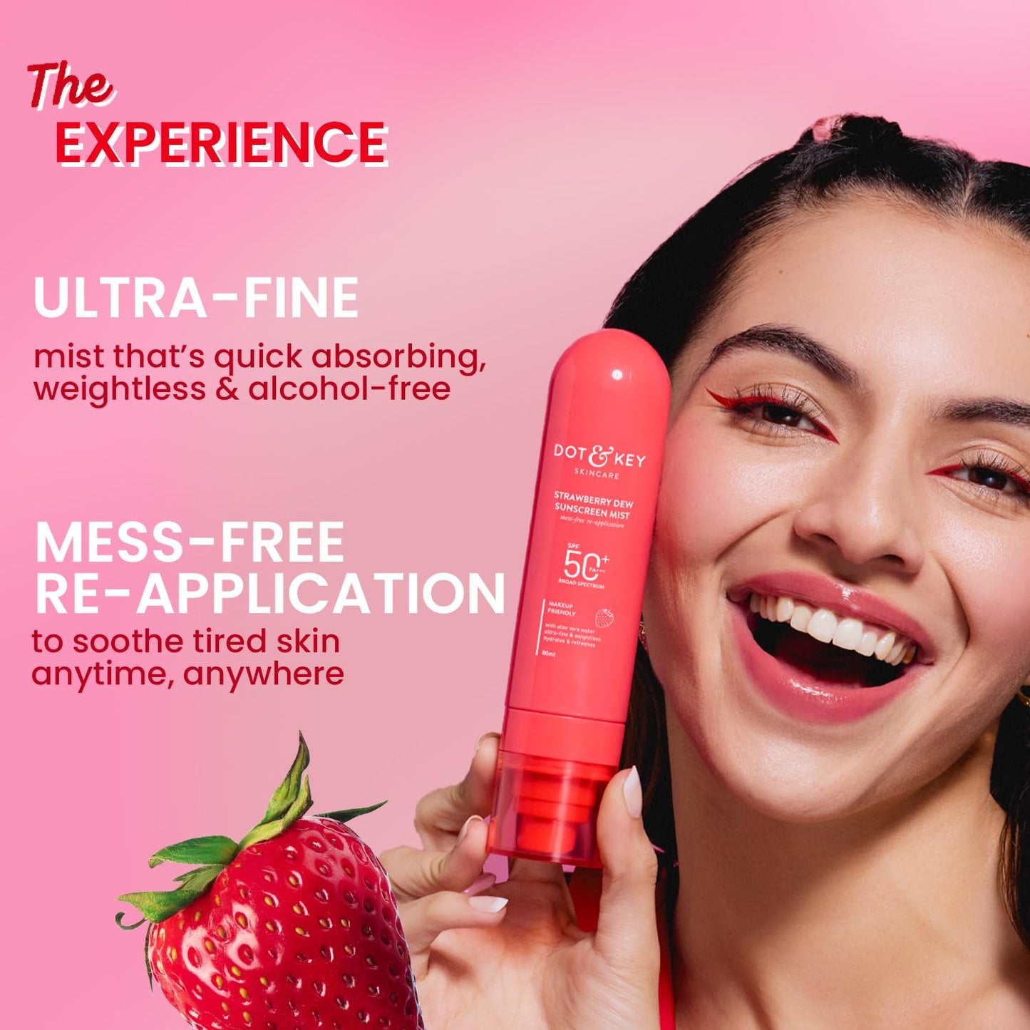 Dot & Key Strawberry + Niacinamide Sunscreen Mist SPF 50+ PA+++,80 ml